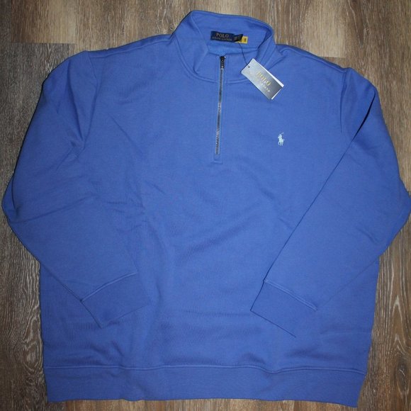 NWT POLO RALPH LAURE MEN'S BIG TALL 1/4 ZIP PULLOVER SWEATSHIRT BLUE - Picture 2 of 5